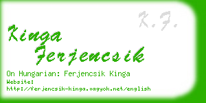 kinga ferjencsik business card